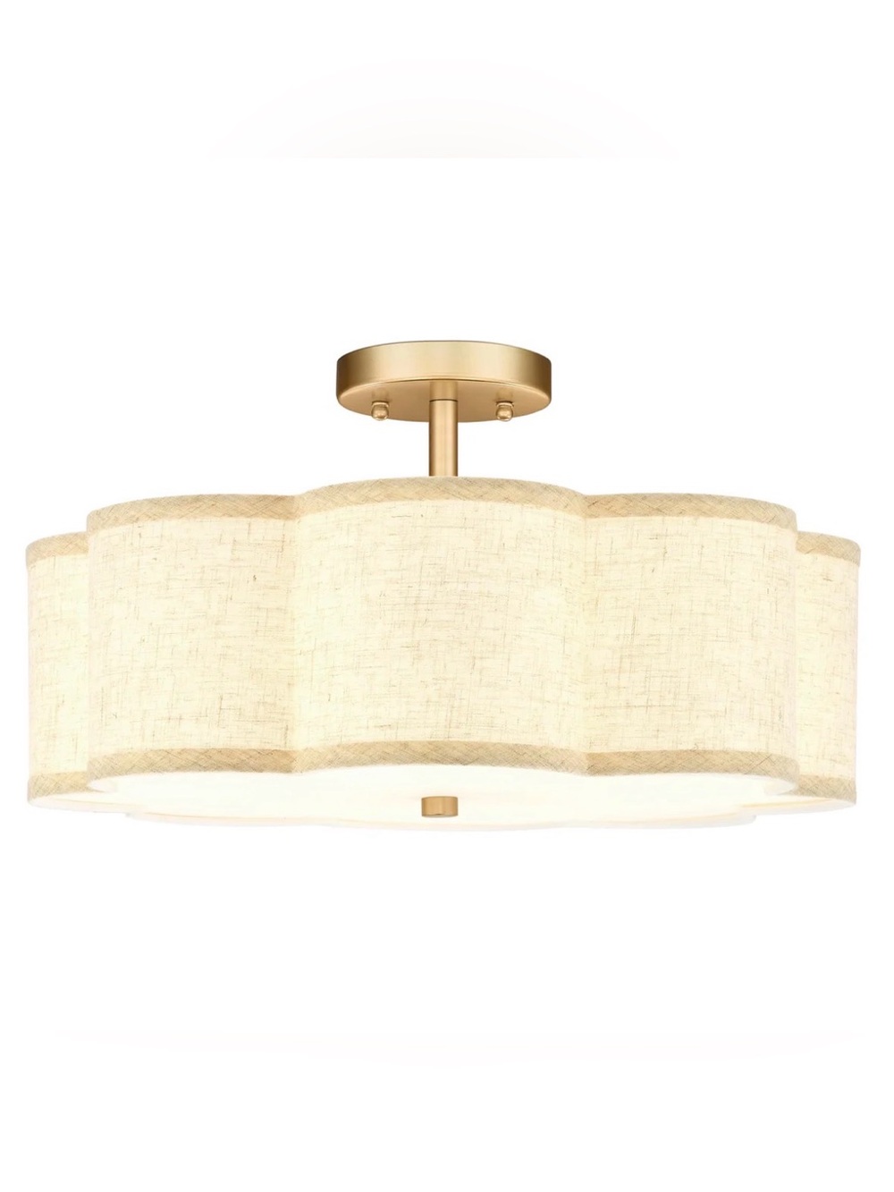 Gold Semi Flush Mount Ceiling Lights, 4-Light 18"